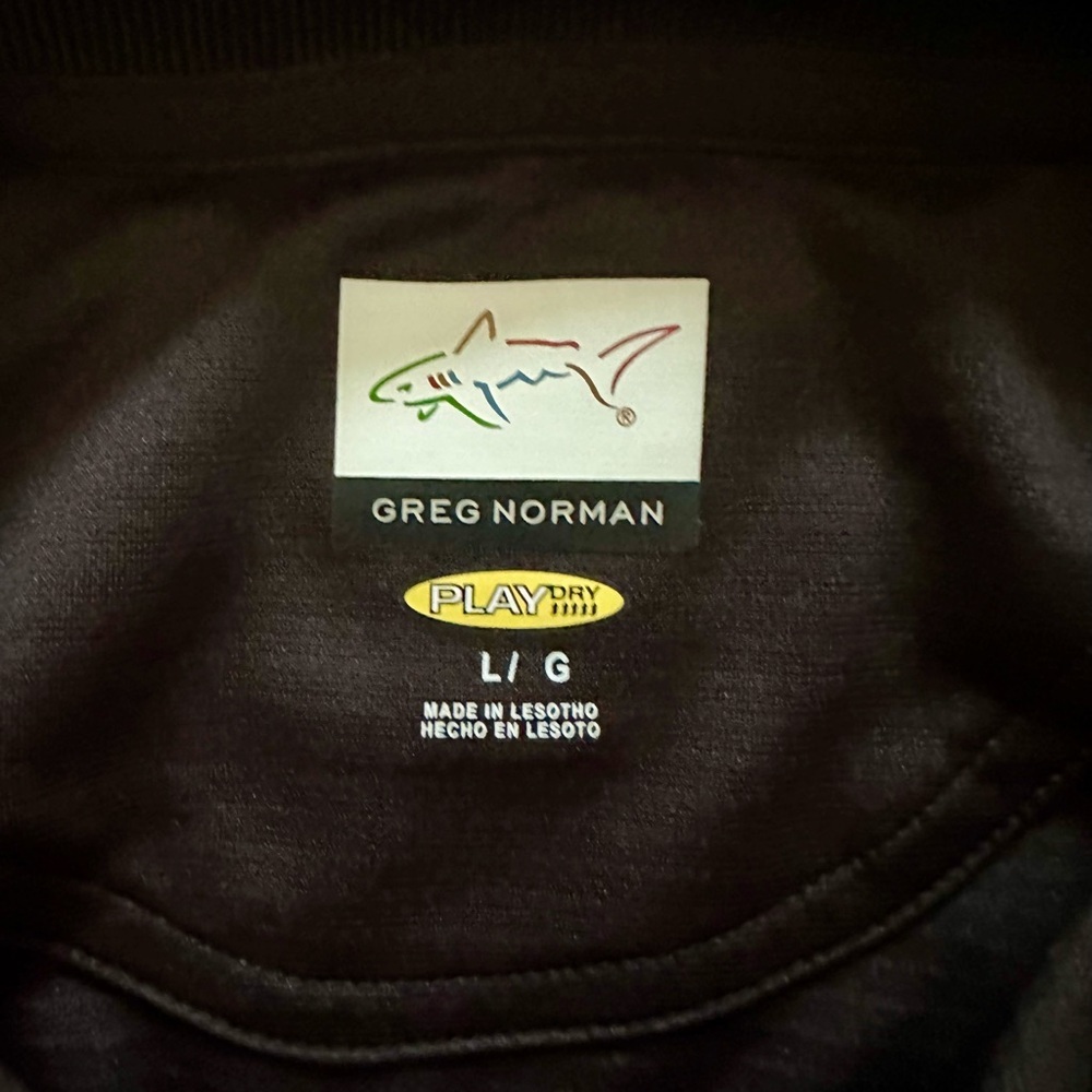 Greg Norman Black Polo Shirt Performance Fabric - Picture 3 of 3